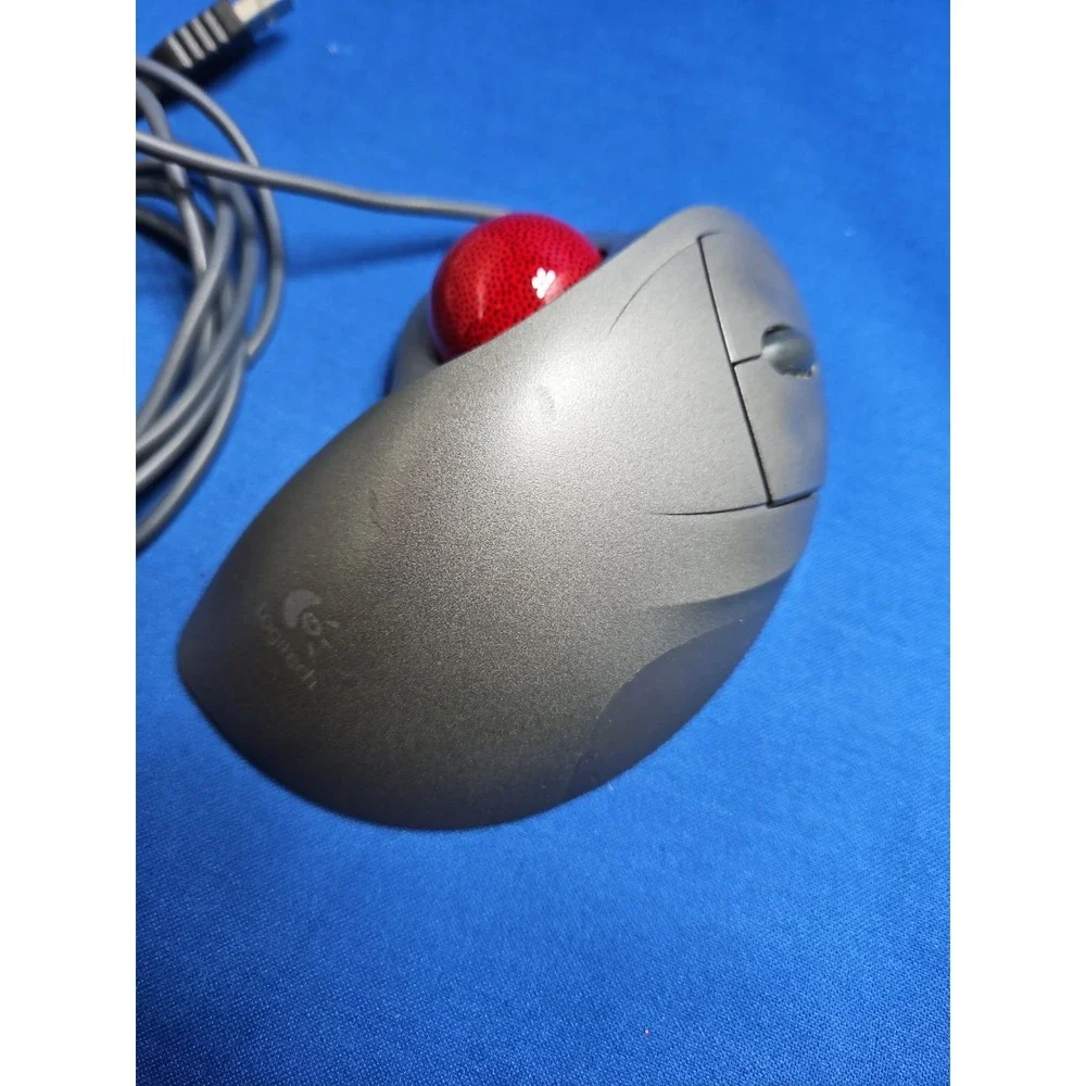 Logitech TrackMan Wheel Wired Mouse Optical T-BB18 804360-1000 TESTED WORKS